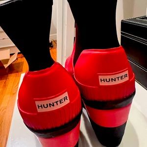 Womens Red & Black Hunter Original Rain Boots Size 8.5